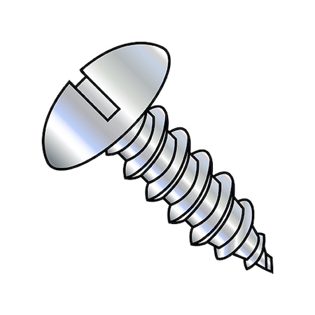 Zoro Select Sheet Metal Screw, #14-10 x 3/4 in, Zinc Plated Steel Truss Head Slotted Drive, 3000 PK 1412AST