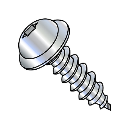 Zoro Select Sheet Metal Screw, #8-15 x 1/2 in, Zinc Plated Steel Round Head Torx Drive, 10000 PK 0808ATRW