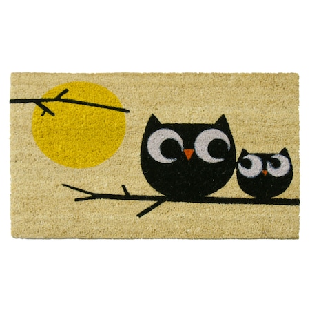 Rubber-Cal "Affection! Owl Doormats" Coir Entrance Mats, 18 x 30-Inch 10-106-003