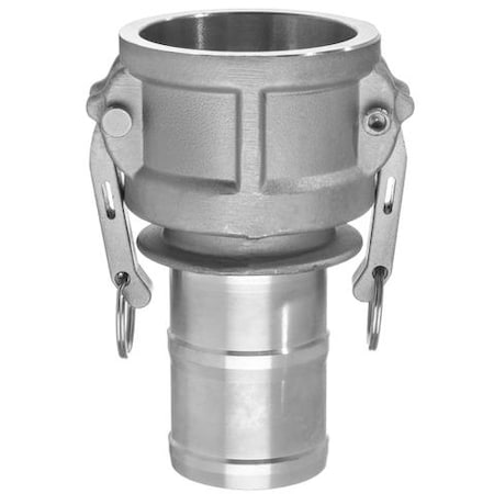 Usa Industrials Cam and Groove Fitting, Aluminum, C, 1/2" Coupler x 1/2" Hose Shank BULK-CGF-111