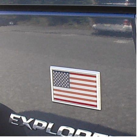 Annin Flagmakers US Flag Auto Emblem, Chrome, 2.5"x4" 10