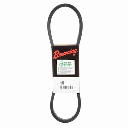 Zoro Select A32 Classical V-Belt, 34.2 in Outside Length, 1/2 in Top Width, 1 Ribs 42W377