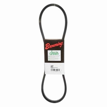Zoro Select A37 Classical V-Belt, 39.2 in Outside Length, 1/2 in Top Width, 1 Ribs 42W382