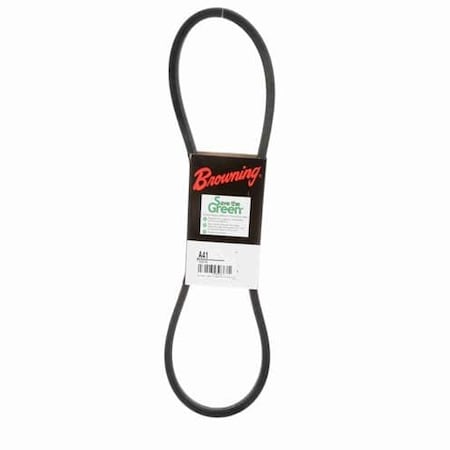 Zoro Select A41 Classical V-Belt, 43.2 in Outside Length, 1/2 in Top Width, 1 Ribs 42W386