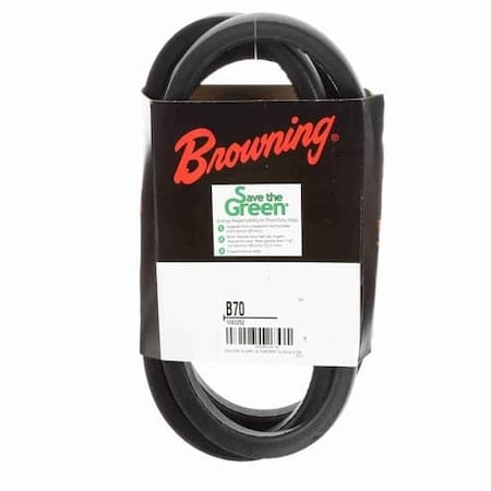 Zoro Select B70 Classical V-Belt, 73 in Outside Length, 21/32 in Top Width, 1 Ribs 42W426