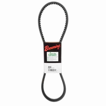 Zoro Select BX42 Cogged, Classical V-Belt, 45 in Outside Length, 21/32 in Top Width, 1 Ribs 46U055