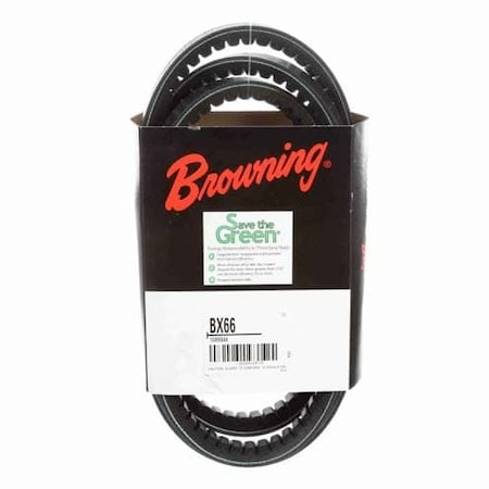 Zoro Select BX66 Cogged, Classical V-Belt, 69 in Outside Length, 21/32 in Top Width 51EU43