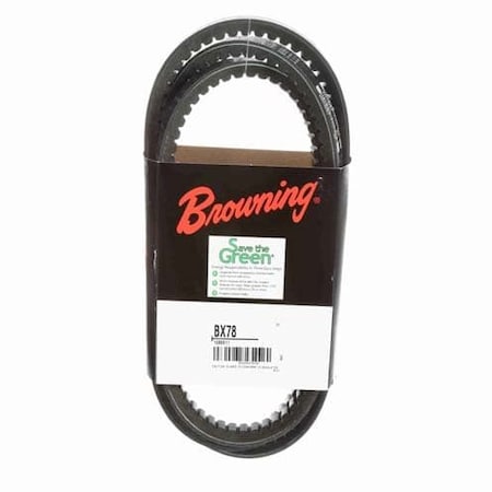 Zoro Select BX78 Cogged, Classical V-Belt, 81 in Outside Length, 21/32 in Top Width 51EU44