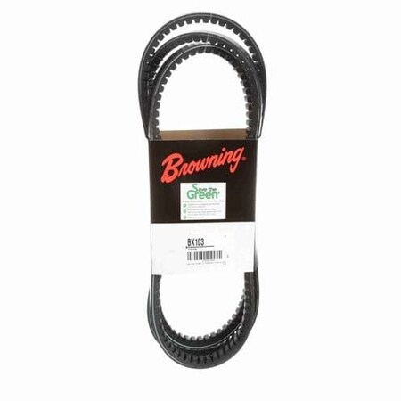 Zoro Select BX103 Cogged, Classical V-Belt, 106 in Outside Length, 21/32 in Top Width, 1 Ribs 42W437