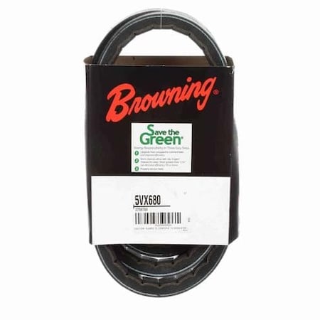 Zoro Select 5VX1230 Cogged, Wedge V-Belt, 123 in Outside Length, 5/8 in Top Width, 1 Ribs 42W438