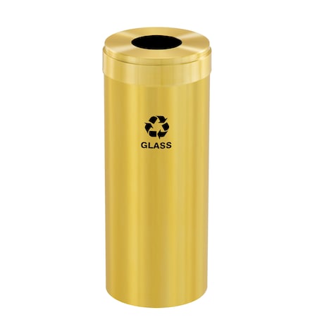 Glaro 12 gal Round Recycling Bin, Satin Brass B-1232BE-BE-B8