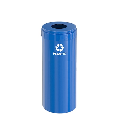 Glaro 12 gal Round Recycling Bin, Blue B-1232BL-BL-B7