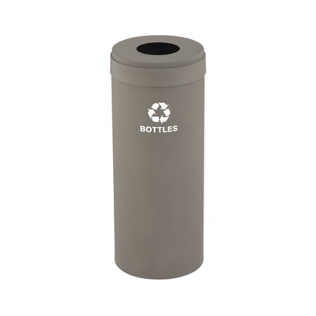 Glaro 12 gal Round Recycling Bin, Nickel B-1232NK-NK-B3