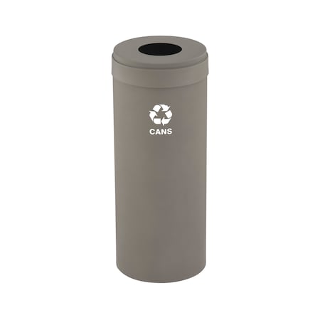 Glaro 12 gal Round Recycling Bin, Nickel B-1232NK-NK-B4