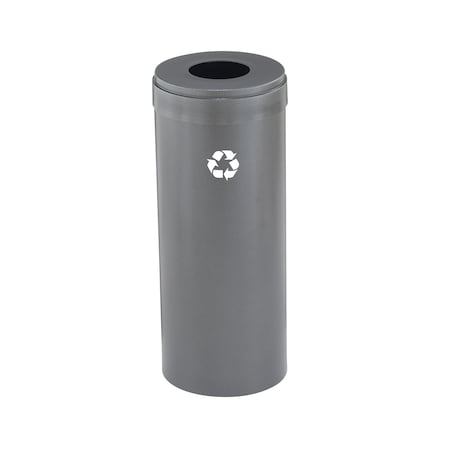 Glaro 12 gal Round Recycling Bin, Silver Vein B-1232SV-SV-B1