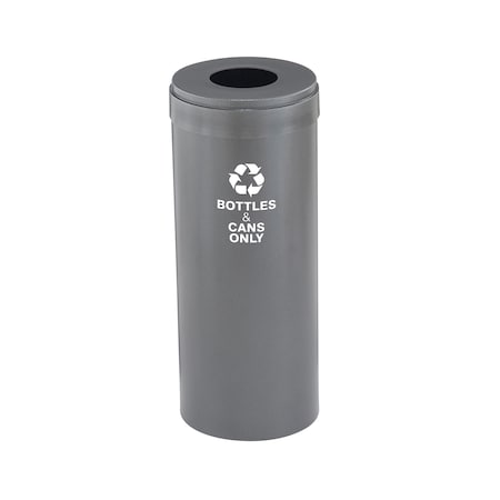 Glaro 12 gal Round Recycling Bin, Silver Vein B-1232SV-SV-B6