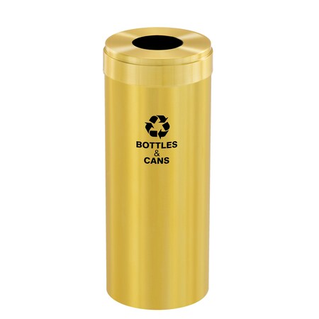 Glaro 15 gal Round Recycling Bin, Satin Brass B-1242BE-BE-B2