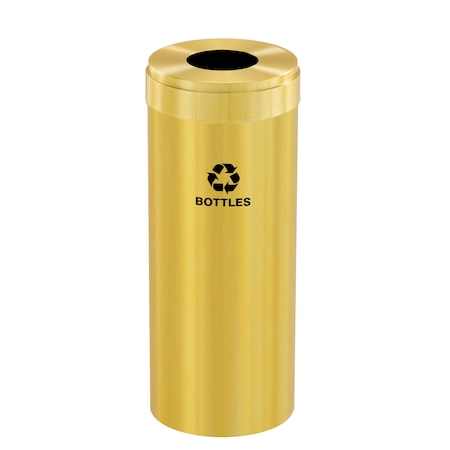 Glaro 15 gal Round Recycling Bin, Satin Brass B-1242BE-BE-B3