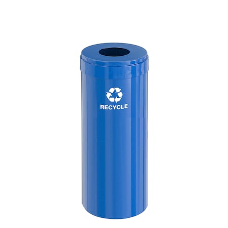 Glaro 15 gal Round Recycling Bin, Blue B-1242BL-BL-B5