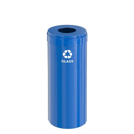 Glaro 15 gal Round Recycling Bin, Blue B-1242BL-BL-B8