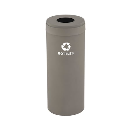 Glaro 15 gal Round Recycling Bin, Nickel B-1242NK-NK-B3
