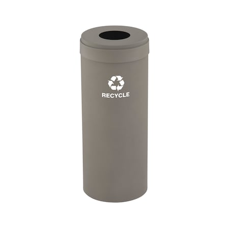 Glaro 15 gal Round Recycling Bin, Nickel B-1242NK-NK-B5