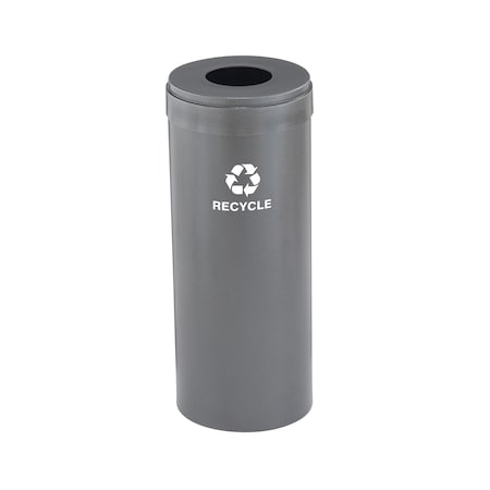Glaro 15 gal Round Recycling Bin, Silver Vein B-1242SV-SV-B5