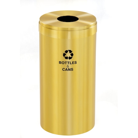 Glaro 16 gal Round Recycling Bin, Satin Brass B-1532BE-BE-B2