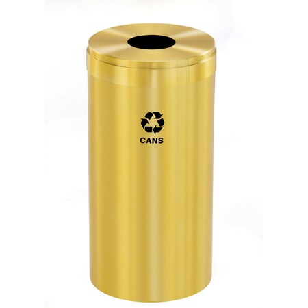 Glaro 16 gal Round Recycling Bin, Satin Brass B-1532BE-BE-B4