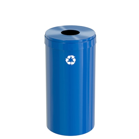 Glaro 16 gal Round Recycling Bin, Blue B-1532BL-BL-B1