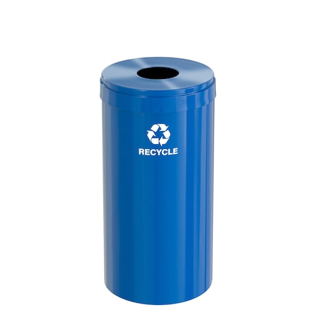 Glaro 16 gal Round Recycling Bin, Blue B-1532BL-BL-B5