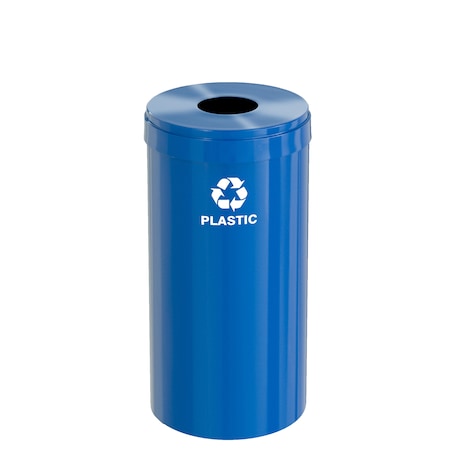 Glaro 16 gal Round Recycling Bin, Blue B-1532BL-BL-B7