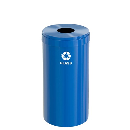 Glaro 16 gal Round Recycling Bin, Blue B-1532BL-BL-B8