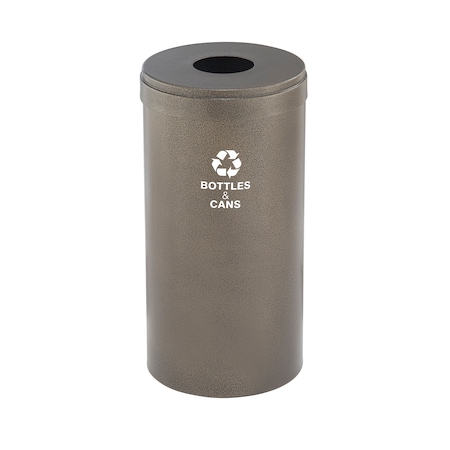 Glaro 16 gal Round Recycling Bin, Bronze Vein B-1532BV-BV-B2