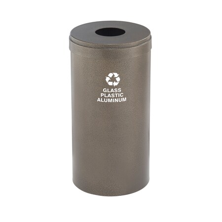 Glaro 16 gal Round Recycling Bin, Bronze Vein B-1532BV-BV-B9
