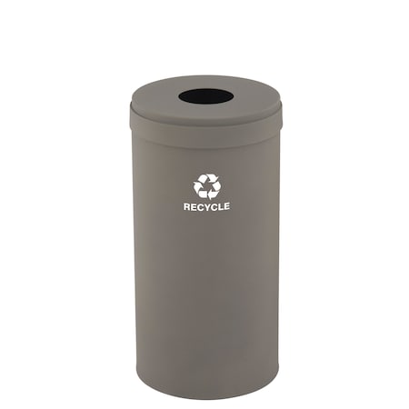 Glaro 16 gal Round Recycling Bin, Nickel B-1532NK-NK-B5