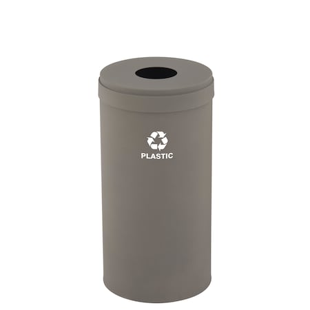 Glaro 16 gal Round Recycling Bin, Nickel B-1532NK-NK-B7