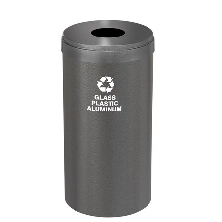 Glaro 16 gal Round Recycling Bin, Silver Vein B-1532SV-SV-B9