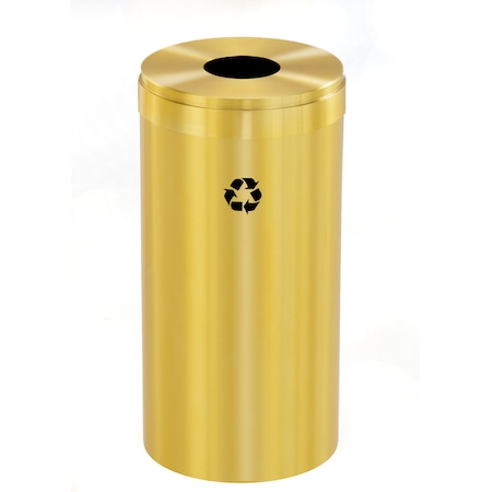 Glaro 23 gal Round Recycling Bin, Satin Brass B-1542BE-BE-B1