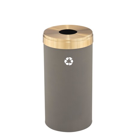 Glaro 23 gal Round Recycling Bin, Nickel/Satin Brass B-1542NK-BE-B1