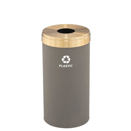 Glaro 23 gal Round Recycling Bin, Nickel/Satin Brass B-1542NK-BE-B7