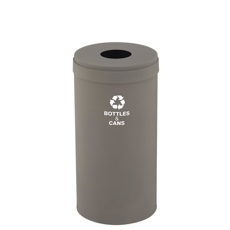 Glaro 23 gal Round Recycling Bin, Nickel B-1542NK-NK-B2