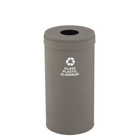 Glaro 23 gal Round Recycling Bin, Nickel B-1542NK-NK-B9
