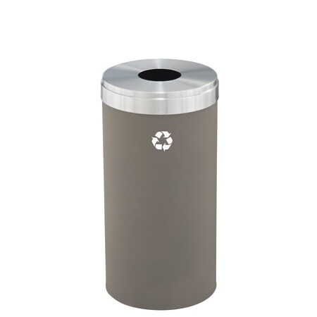 Glaro 23 gal Round Recycling Bin, Nickel/Satin Aluminum B-1542NK-SA-B1