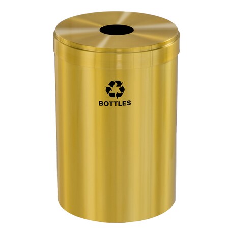 Glaro 33 gal Round Recycling Bin, Satin Brass B-2032BE-BE-B3