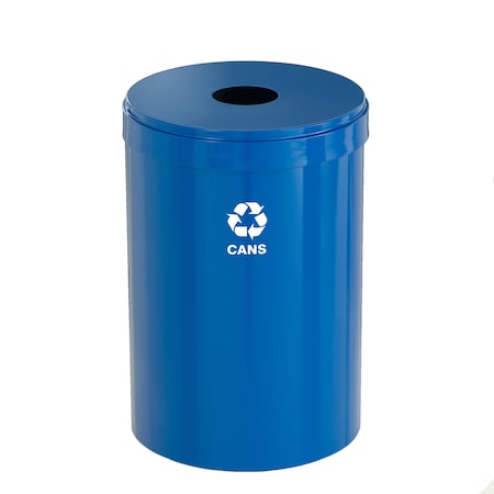 Glaro 33 gal Round Recycling Bin, Blue B-2032BL-BL-B4
