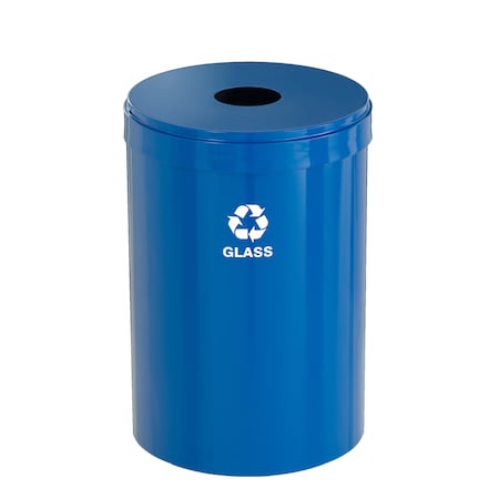 Glaro 33 gal Round Recycling Bin, Blue B-2032BL-BL-B8