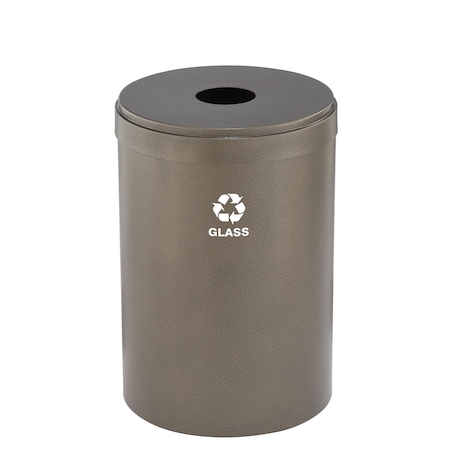 Glaro 33 gal Round Recycling Bin, Bronze Vein B-2032BV-BV-B8