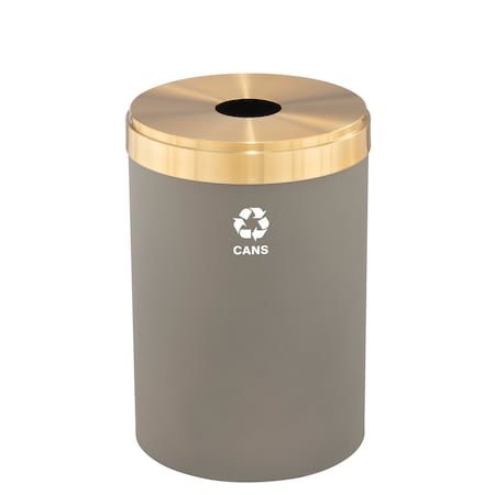Glaro 33 gal Round Recycling Bin, Nickel/Satin Brass B-2032NK-BE-B4