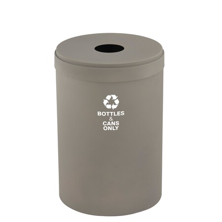 Glaro 33 gal Round Recycling Bin, Nickel B-2032NK-NK-B6